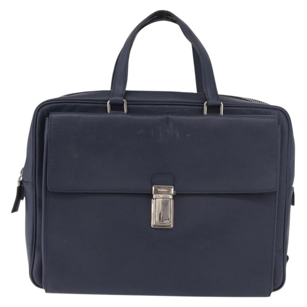 Prada Saffiano Business Bag Blue
